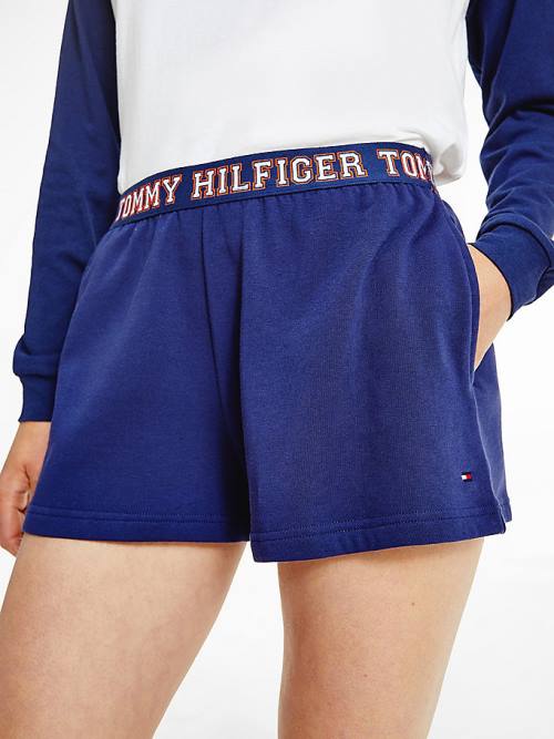 Tommy Hilfiger Lounge Logo Waistband Parça Şort Kadın Mavi | TH375OJX