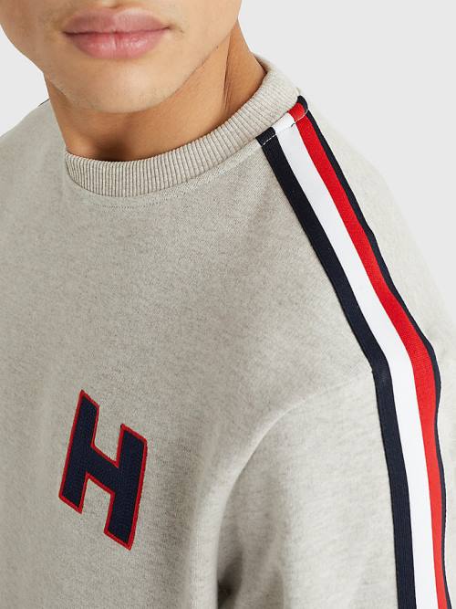 Tommy Hilfiger Lounge Signature Tape Sweatshirt Pijama Erkek Bej Rengi | TH104OZH