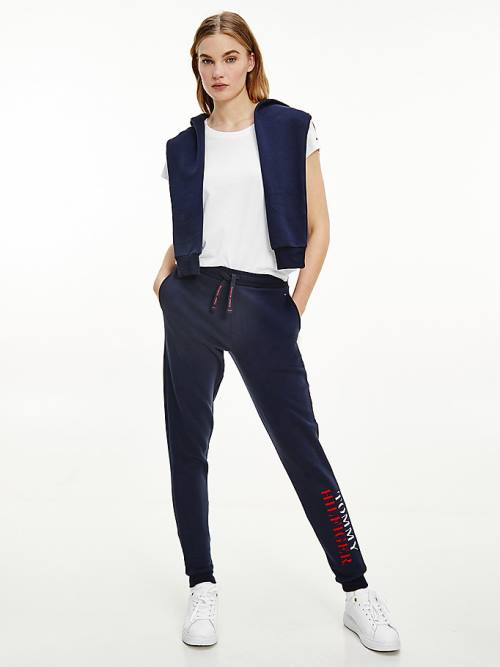 Tommy Hilfiger Lounge Ultra Soft Logo Joggers Pantolon Kadın Mavi | TH016OWK