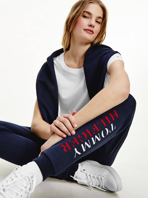 Tommy Hilfiger Lounge Ultra Soft Logo Joggers Pantolon Kadın Mavi | TH016OWK