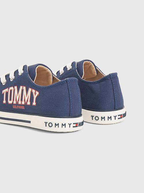 Tommy Hilfiger Low-Top Dantel-Up Varsity Spor Ayakkabı Erkek Çocuk Mavi | TH396XCE