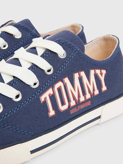 Tommy Hilfiger Low-Top Dantel-Up Varsity Spor Ayakkabı Erkek Çocuk Mavi | TH396XCE