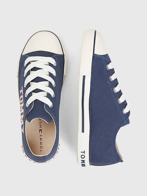 Tommy Hilfiger Low-Top Dantel-Up Varsity Spor Ayakkabı Erkek Çocuk Mavi | TH396XCE