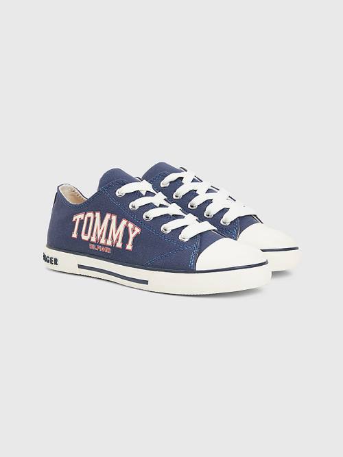 Tommy Hilfiger Low-Top Dantel-Up Varsity Spor Ayakkabı Erkek Çocuk Mavi | TH396XCE