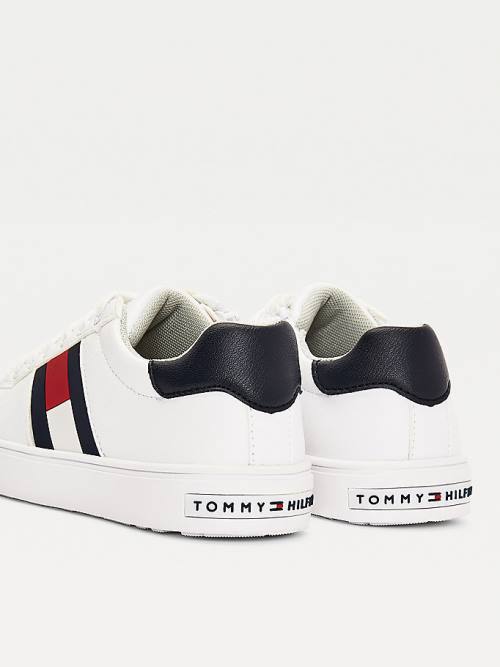 Tommy Hilfiger Low-Top Flag Spor Ayakkabı Erkek Çocuk Beyaz | TH247GHS