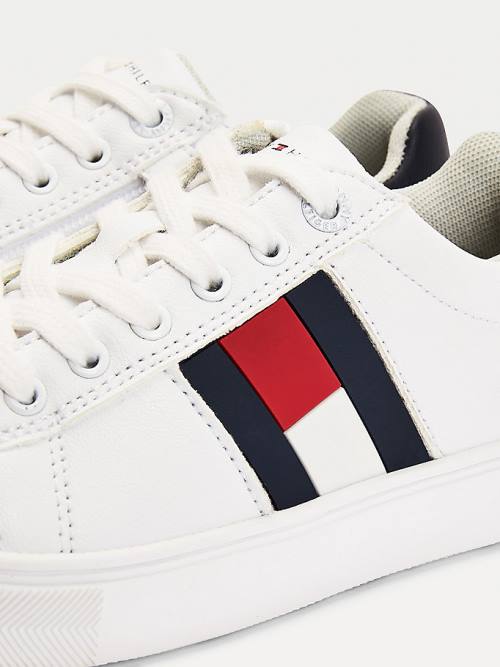 Tommy Hilfiger Low-Top Flag Spor Ayakkabı Erkek Çocuk Beyaz | TH247GHS