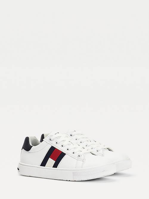 Tommy Hilfiger Low-Top Flag Spor Ayakkabı Erkek Çocuk Beyaz | TH247GHS