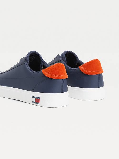 Tommy Hilfiger Low-Top Vulcanised Spor Ayakkabı Erkek Mavi | TH932JWV