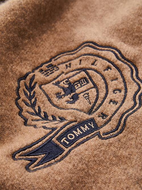 Tommy Hilfiger Lux Cashmere Wool Crest Fular Kadın Bej Rengi | TH295AZF