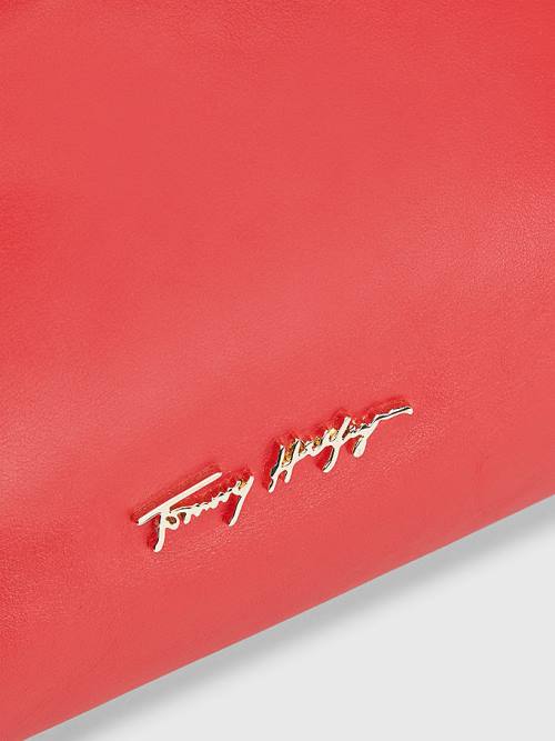 Tommy Hilfiger Luxe Deri Clutch Çanta Kadın Kırmızı | TH961CDE