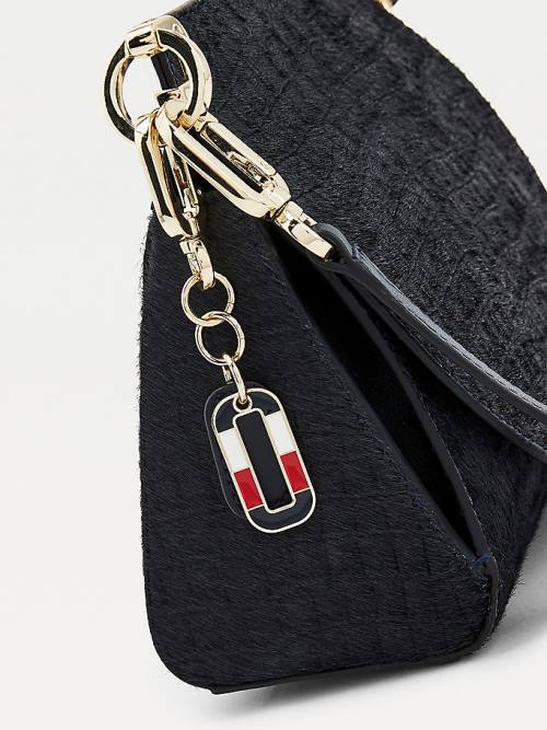 Tommy Hilfiger Luxe Deri Croco Print Crossover Çanta Kadın Mavi | TH164ESW