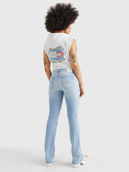 Tommy Hilfiger Maddie Mid Cut Cut Cut Rise Bootcut Faded Jean Pantolon Kadın Denim | TH673VDJ