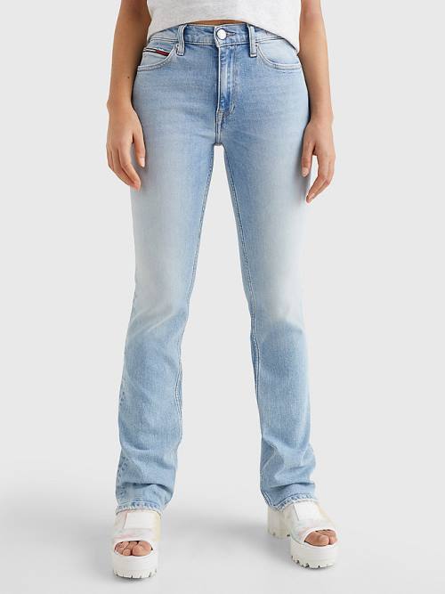 Tommy Hilfiger Maddie Mid Cut Cut Cut Rise Bootcut Faded Jean Pantolon Kadın Denim | TH673VDJ