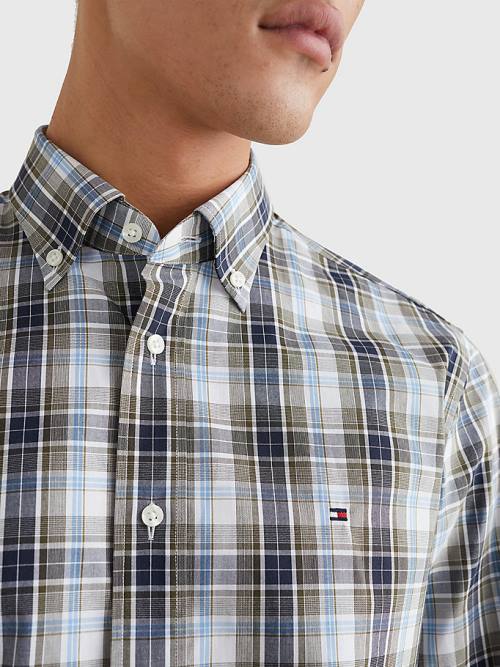 Tommy Hilfiger Madras Check Regular Fit Gömlek Erkek Yeşil | TH149CTA