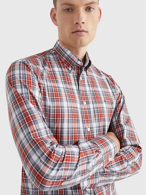 Tommy Hilfiger Madras Check Regular Fit Gömlek Erkek Kırmızı | TH217AOZ