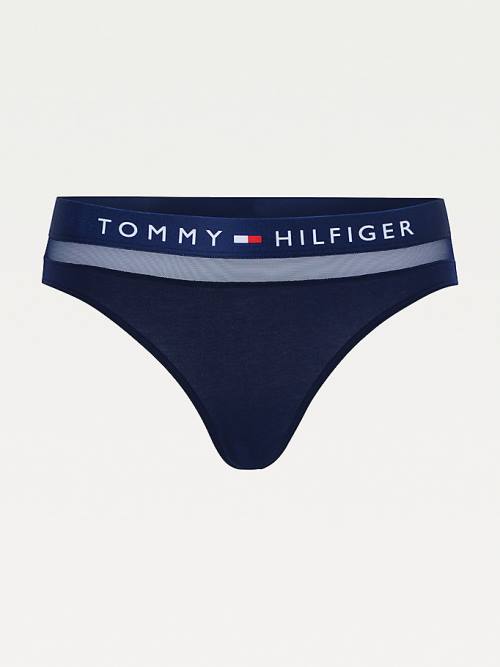 Tommy Hilfiger Mesh Inset Stretch Pamuklu Briefs İç Giyim Kadın Mavi | TH701GVE