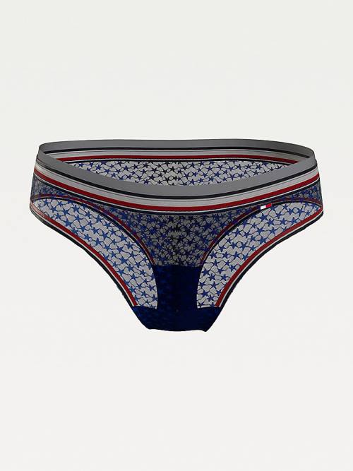 Tommy Hilfiger Mesh Signature Hipster Briefs İç Giyim Kadın Mavi | TH248RIG