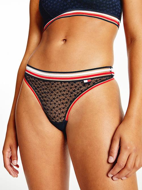 Tommy Hilfiger Mesh Tanga İç Giyim Kadın Mavi | TH428AKZ