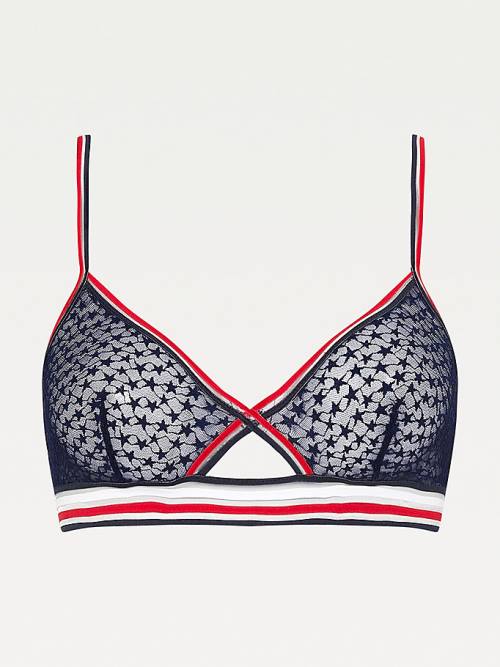 Tommy Hilfiger Mesh Triangle Bralette İç Giyim Kadın Mavi | TH264XFN