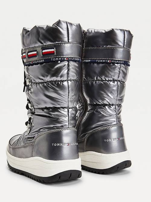 Tommy Hilfiger Metallic Dantel-Up Snow Bot Kiz Çocuk Gümüş | TH856ADM