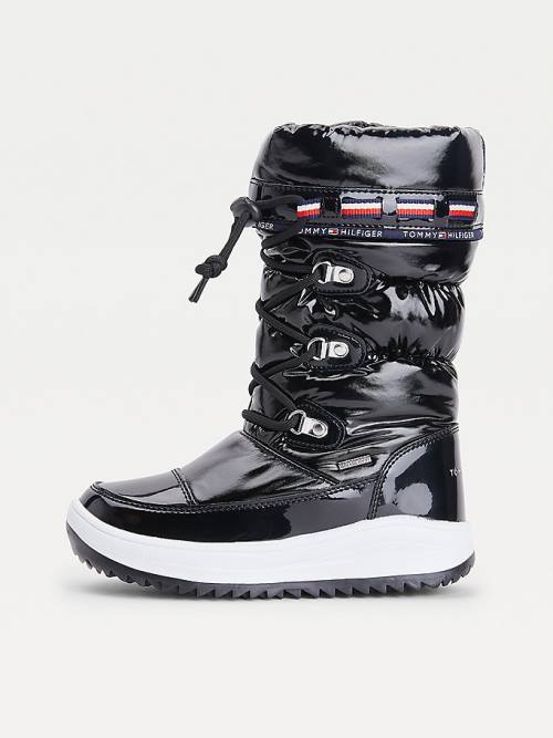 Tommy Hilfiger Metallic Dantel-Up Snow Bot Kiz Çocuk Siyah | TH952VJO