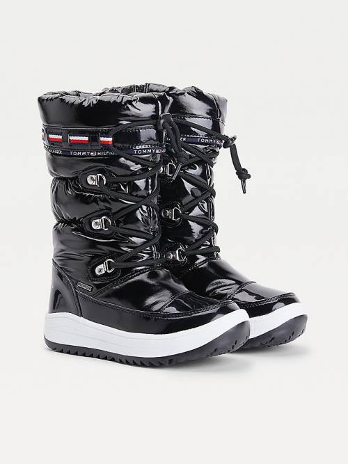 Tommy Hilfiger Metallic Dantel-Up Snow Bot Kiz Çocuk Siyah | TH952VJO