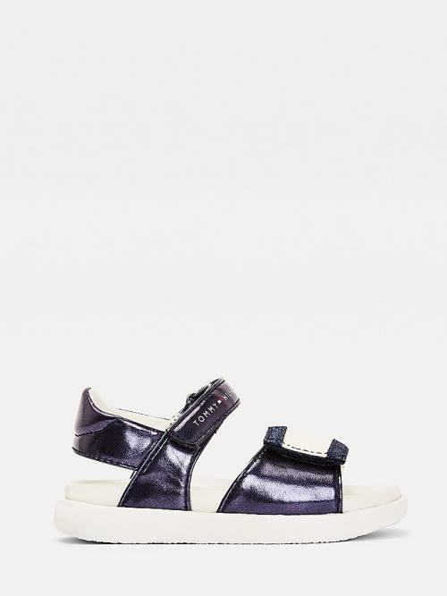 Tommy Hilfiger Metallic Flag Glitter Sandalet Kiz Çocuk Mavi | TH249XBS