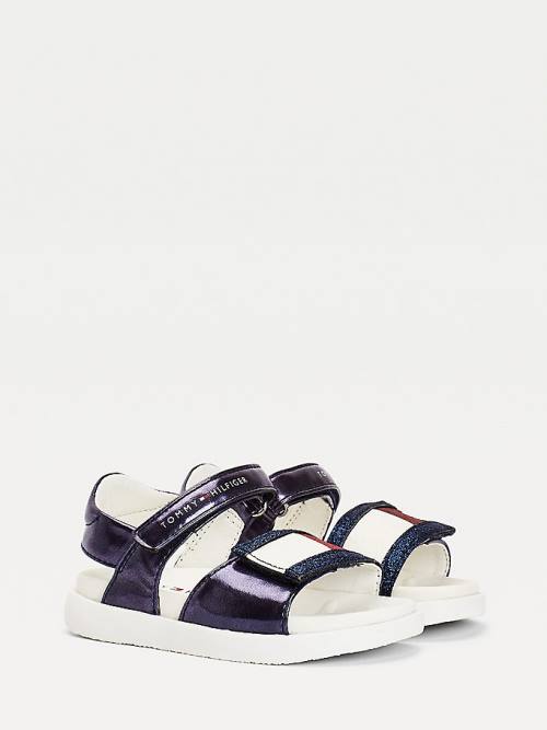 Tommy Hilfiger Metallic Flag Glitter Sandalet Kiz Çocuk Mavi | TH249XBS