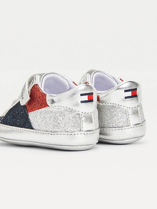 Tommy Hilfiger Metallic Glitter Dantel-Up Spor Ayakkabı Kiz Çocuk Gümüş | TH074KBE