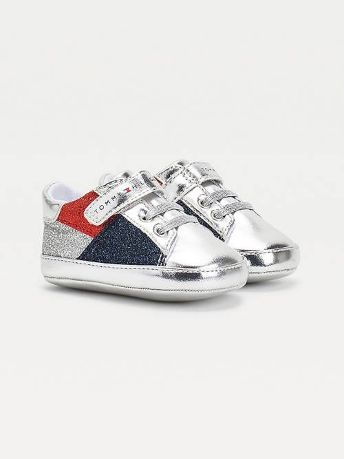 Tommy Hilfiger Metallic Glitter Dantel-Up Spor Ayakkabı Kiz Çocuk Gümüş | TH074KBE