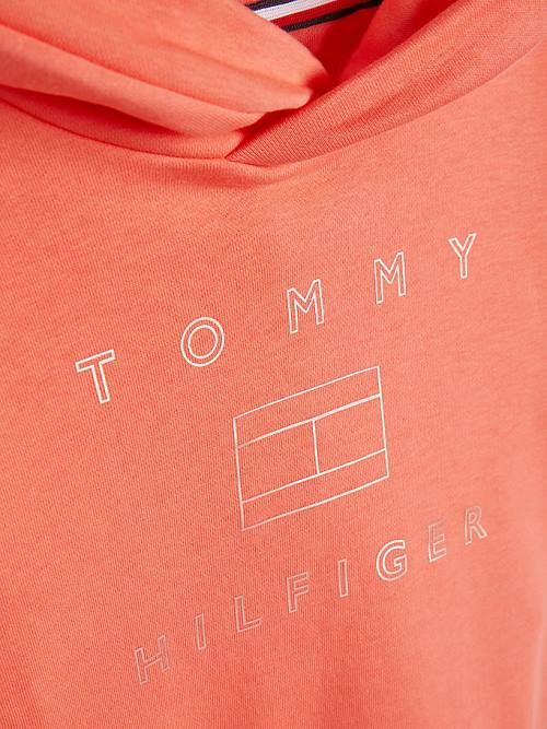 Tommy Hilfiger Metallic Logo Kapüşonlu Sweatshirt Kiz Çocuk Turuncu | TH098OEC