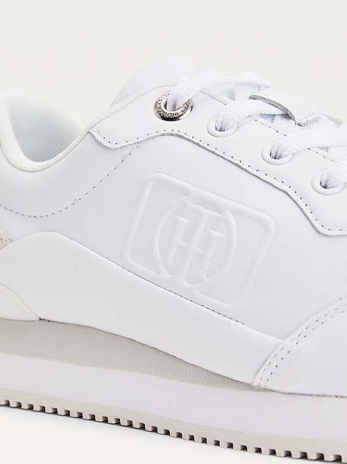 Tommy Hilfiger Metallic Runner Deri Spor Ayakkabı Kadın Gri | TH618URM