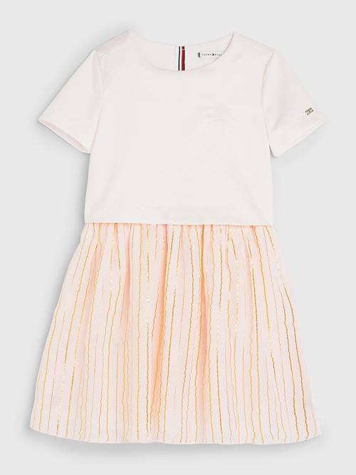 Tommy Hilfiger Metallic Stripe Elbise Kiz Çocuk Pembe | TH057YJW