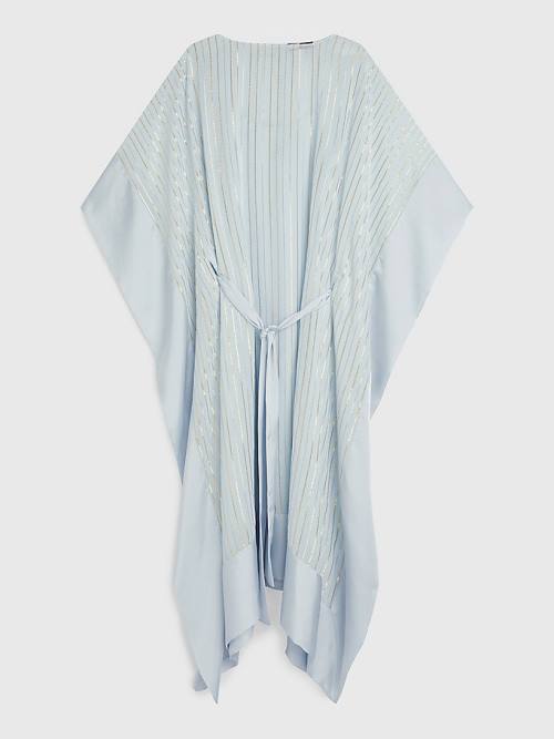 Tommy Hilfiger Metallic Stripe Kaftan Elbise Kadın Mavi | TH709RAI