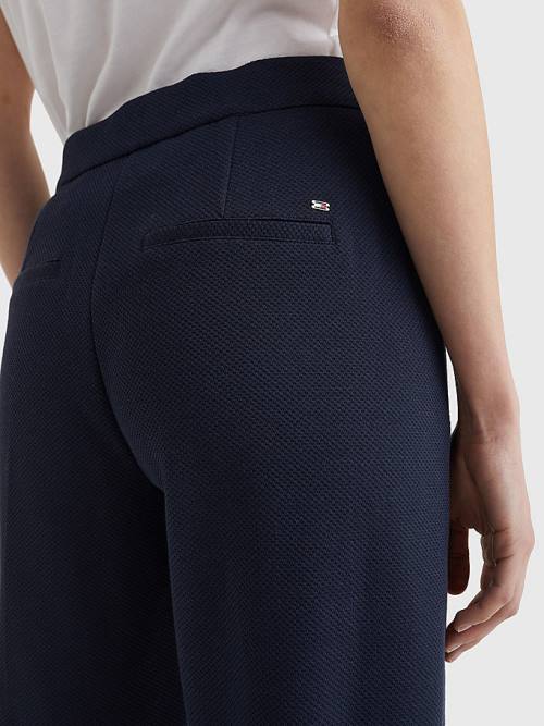 Tommy Hilfiger Michelle Textured Tapered Pantolon Kadın Mavi | TH927QBJ