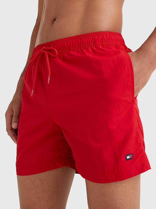 Tommy Hilfiger Mid Cut Cut Cut Length Drawstring Shorts Mayo Erkek Kırmızı | TH279JUC