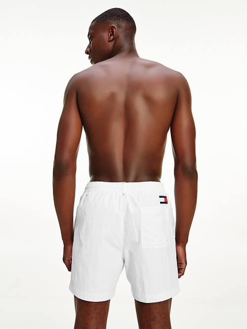 Tommy Hilfiger Mid Cut Cut Cut Length Drawstring Shorts Mayo Erkek Beyaz | TH617ZEW