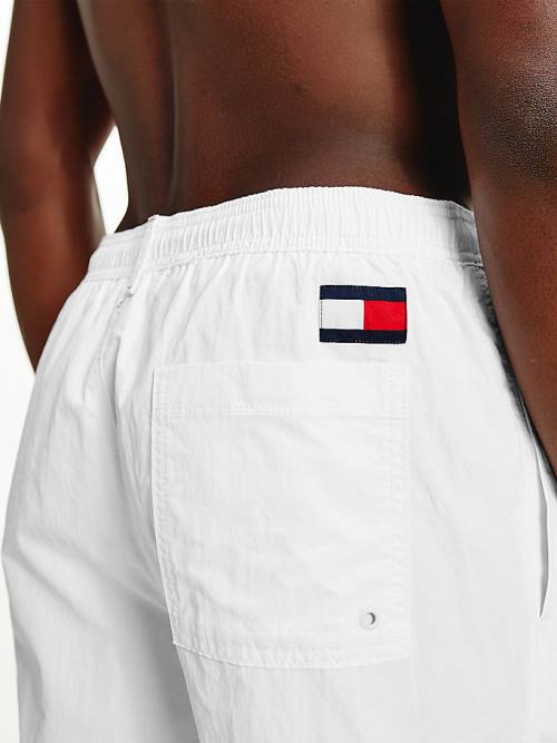 Tommy Hilfiger Mid Cut Cut Cut Length Drawstring Shorts Mayo Erkek Beyaz | TH617ZEW