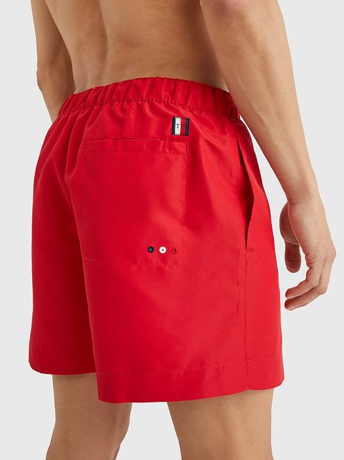 Tommy Hilfiger Mid Cut Cut Cut Length Signature Logo Shorts Mayo Erkek Kırmızı | TH928BLV