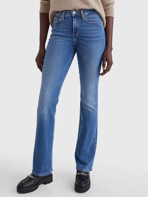 Tommy Hilfiger Mid Cut Cut Cut Rise Bootcut Jean Pantolon Kadın Denim | TH097FJB