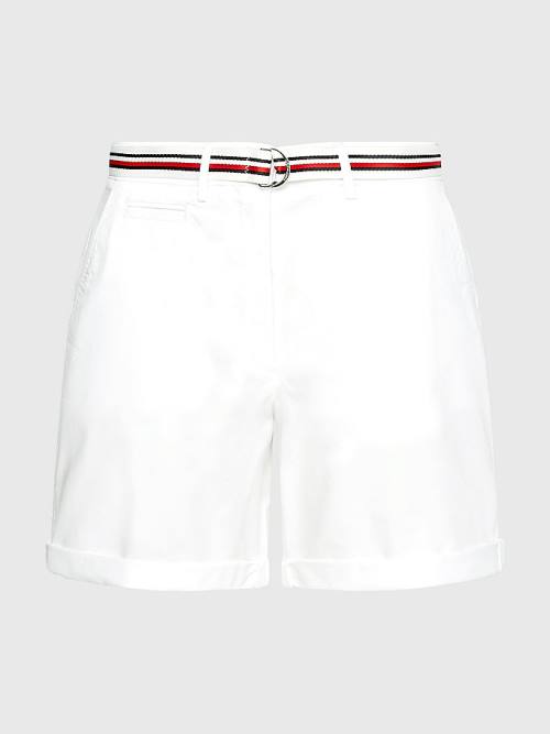 Tommy Hilfiger Mid Cut Cut Cut Rise Chino Şort Kadın Beyaz | TH095JOY