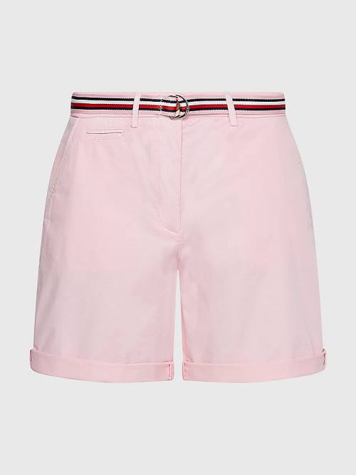 Tommy Hilfiger Mid Cut Cut Cut Rise Chino Şort Kadın Pembe | TH495TYN