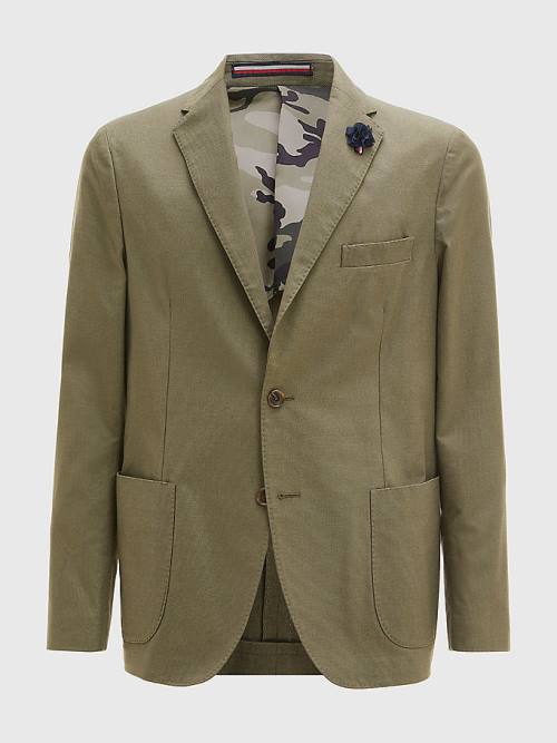 Tommy Hilfiger Military Kanvas Blazer Erkek Yeşil | TH905PTO