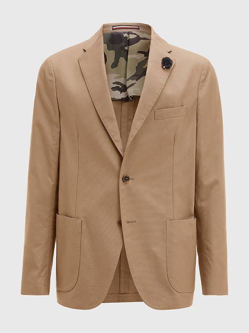 Tommy Hilfiger Military Kanvas Blazer Erkek Bej Rengi | TH968NKQ