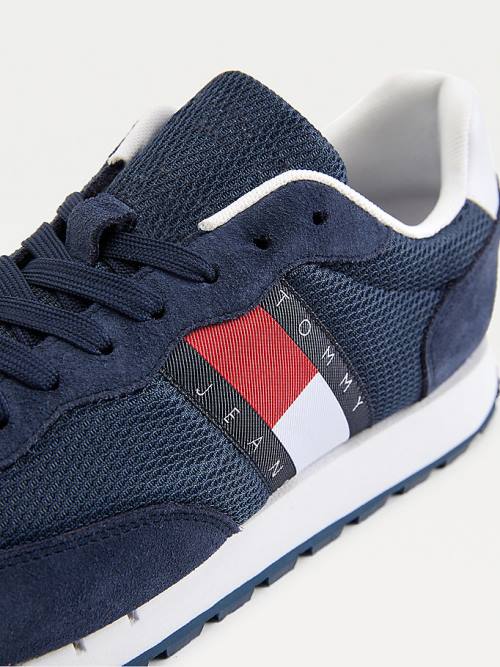 Tommy Hilfiger Mixed Panel Spor Ayakkabı Erkek Mavi | TH945AFD