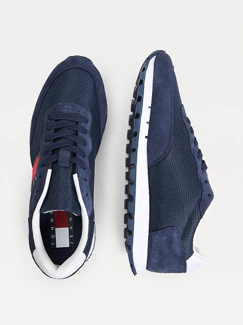 Tommy Hilfiger Mixed Panel Spor Ayakkabı Erkek Mavi | TH945AFD