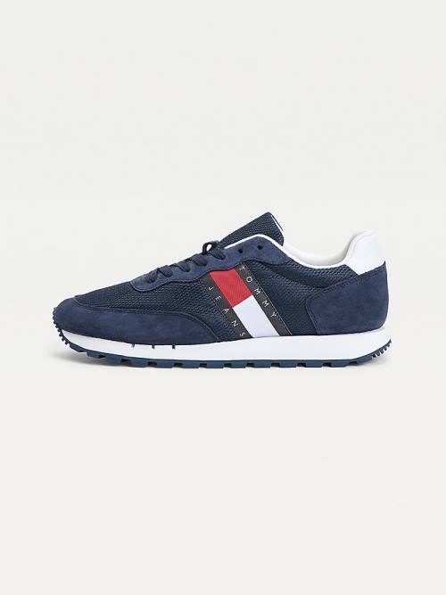 Tommy Hilfiger Mixed Panel Spor Ayakkabı Erkek Mavi | TH945AFD