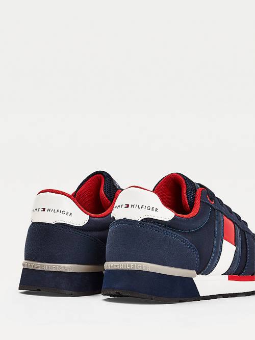 Tommy Hilfiger Mixed Texture Dantel-Up Spor Ayakkabı Erkek Çocuk Mavi | TH281TFO