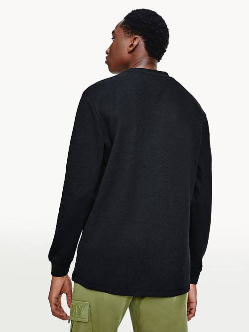 Tommy Hilfiger Mock Neck Jumper Tişört Erkek Siyah | TH709CNK