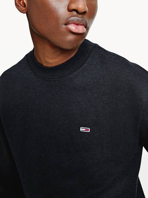 Tommy Hilfiger Mock Neck Jumper Tişört Erkek Siyah | TH709CNK